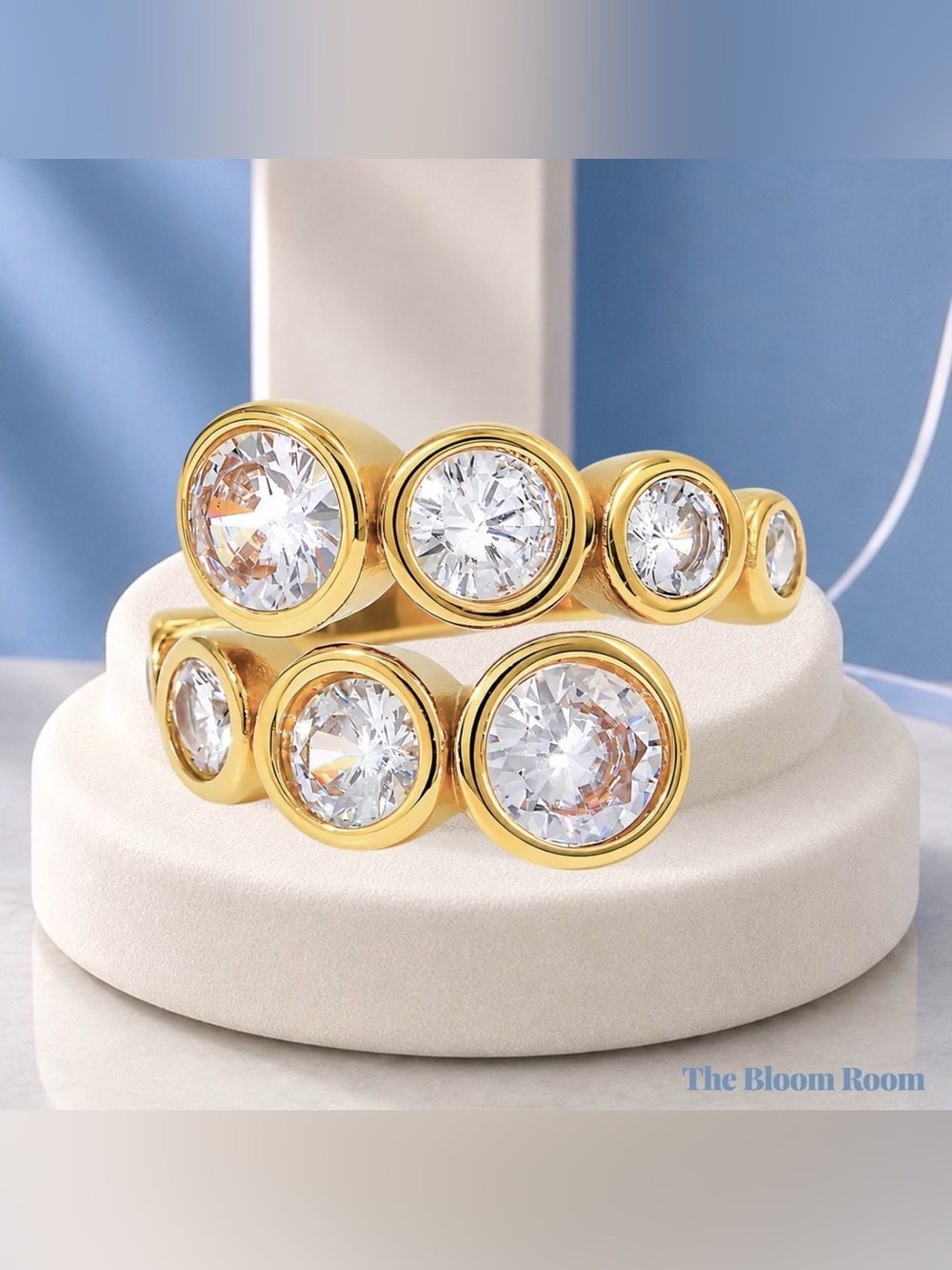 Legacy Luxe Ring | Gold Bezel Statement Ring | 18K Gold Plated